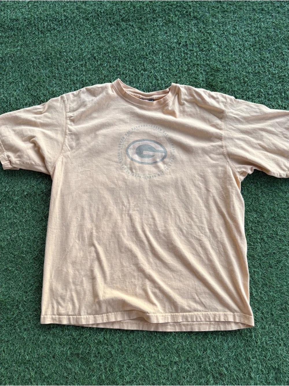Vintage Green Bay Packers NFL Graphic T-Shirt Yellow Large